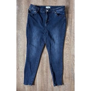 ELOQUII Skinny‎ Stretch Blue Jeans Womens 18 Dark Wash